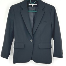 Veronica Beard Classic Dickey Jacket Wms Blazer Size 0 Black Virgin Wool Single
