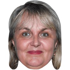 Val rie Damidot Blonde Fringe Celebrity Mask, Flat Card Face, Fancy Dress Mask