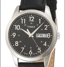 Timex Analog Day/Date Black Dress Watch Stainless Steel TW2V31400 Ready To Wear