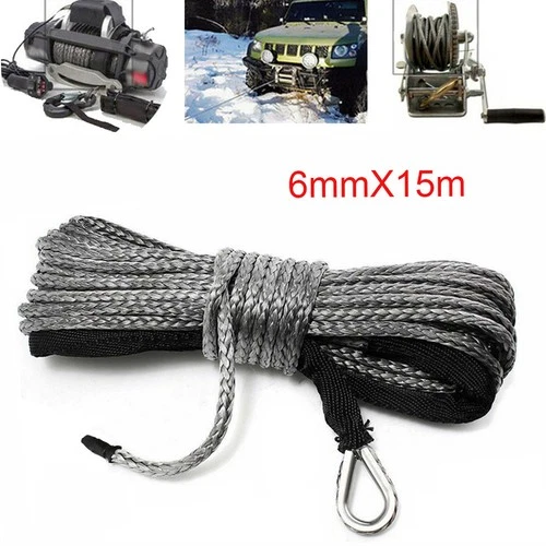 1/4"x50' 10000LBS Synthetic Winch Rope Line Recovery Cable ATV UTV 4X4 w/ Sheath