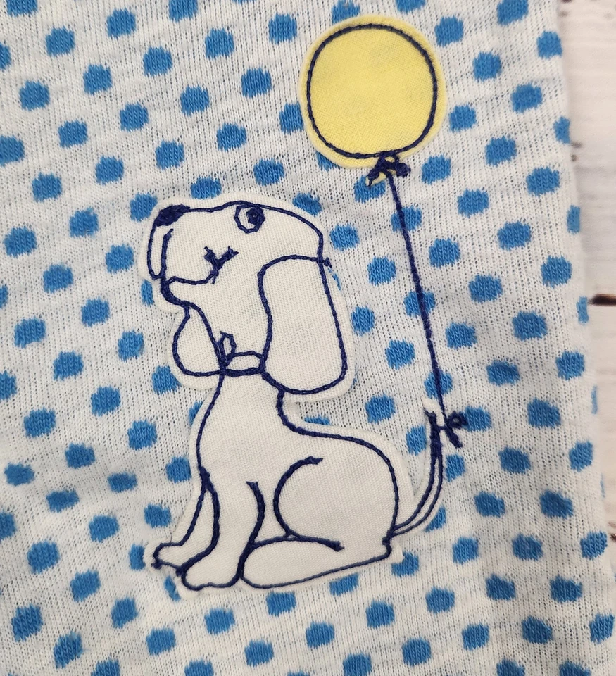 Vintage Wonderalls 12M Blue Dot Puppy Balloon Overalls 12 Months – Made in USA - Image 3 of 4