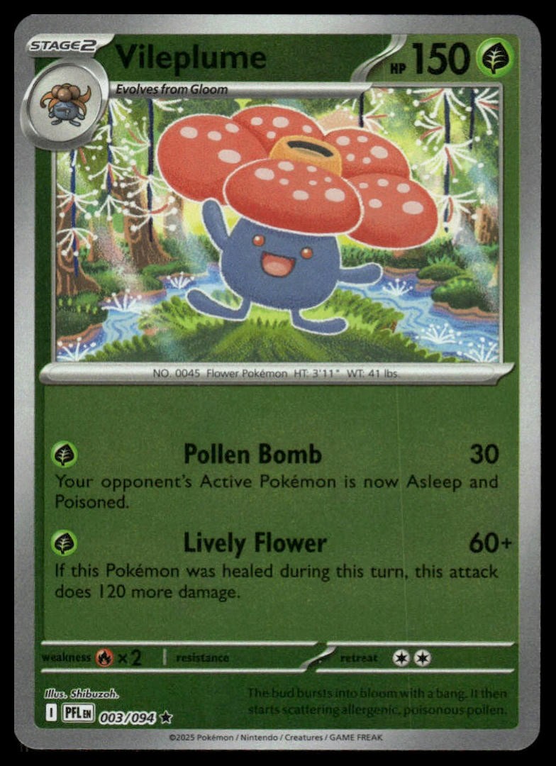 Vileplume ME02: Phantasmal Flames #003/094 Reverse Holo NM