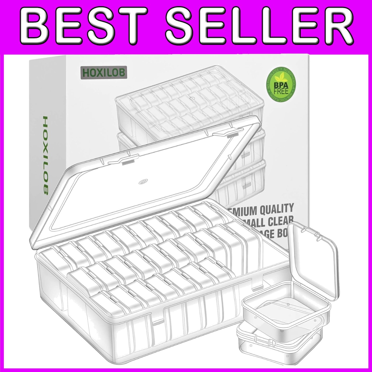 90-Slot Transparent Bead Organizer Box – Dustproof Portable Craft Storage Case
