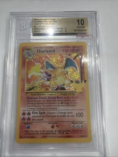 Charizard 4/102 Celebrations 25th ANNIVERSARY Holo PRISTINE ENGLISH BGS 10   PSA