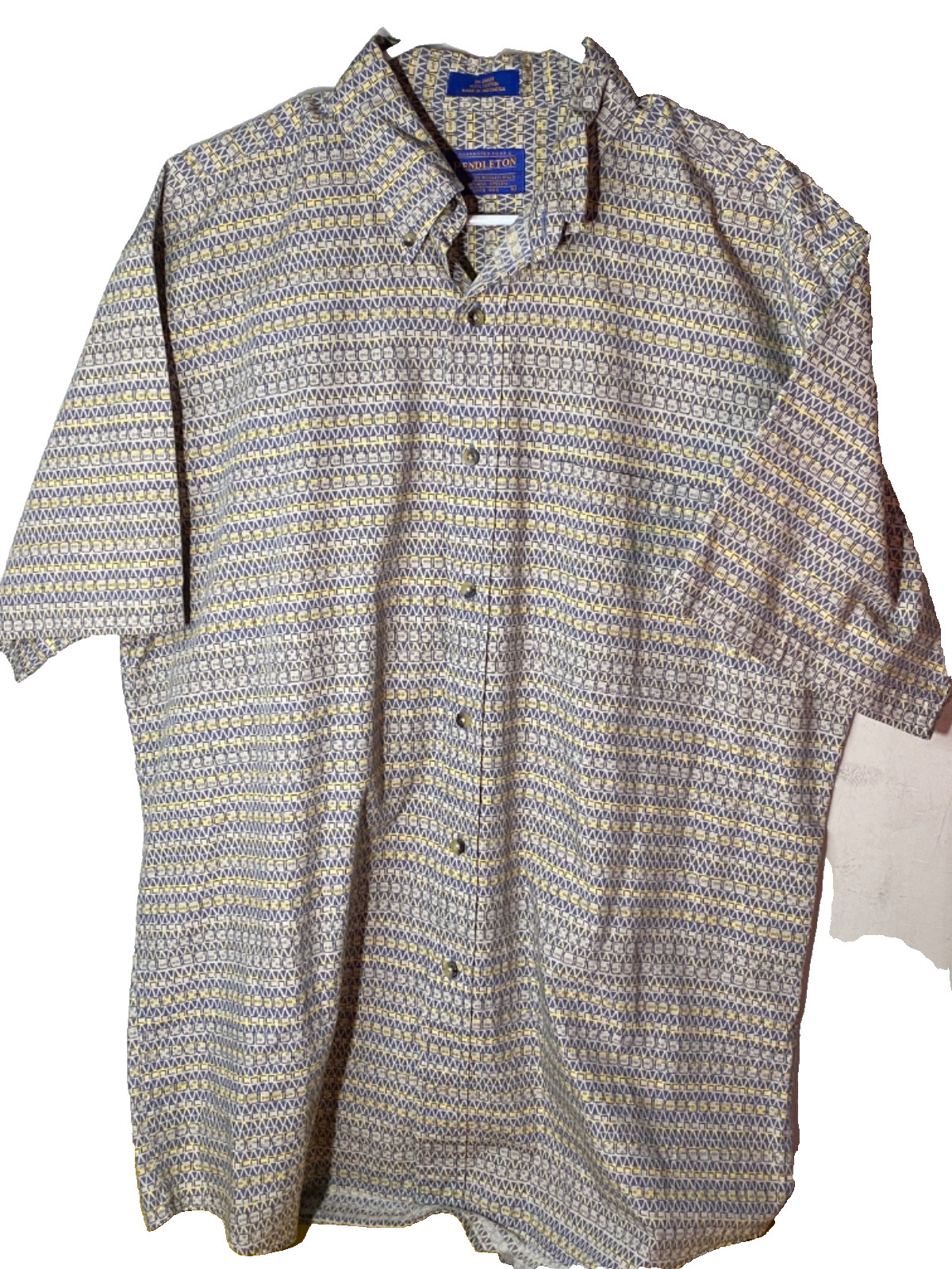 Pendleton Button Down Shirt Short Sleeve Geometri… - image 1