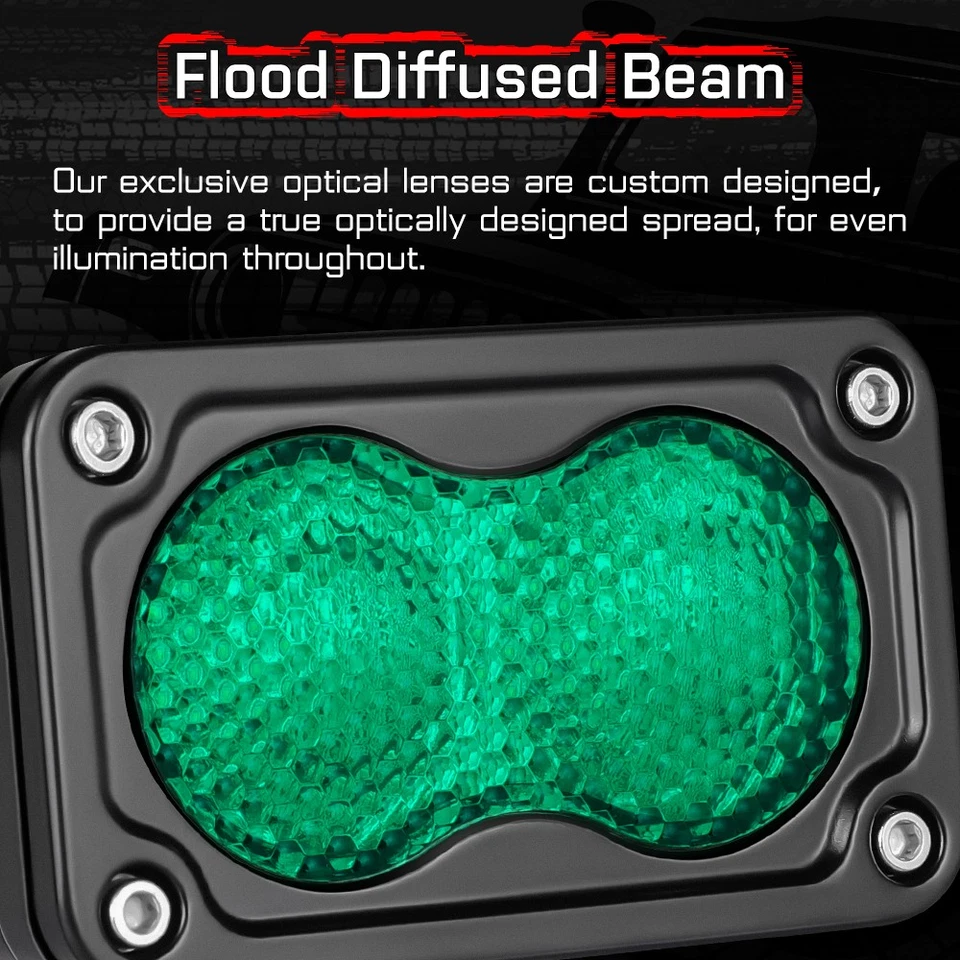 Soportes de enganche de remolque 3" LED cubo luces vainas verde DRL funcionando universal Foto 4 de 4