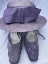 Bundle Wedding , Ascot Matching Katerina By Katz Shoes 8 & Marida Hat Purple