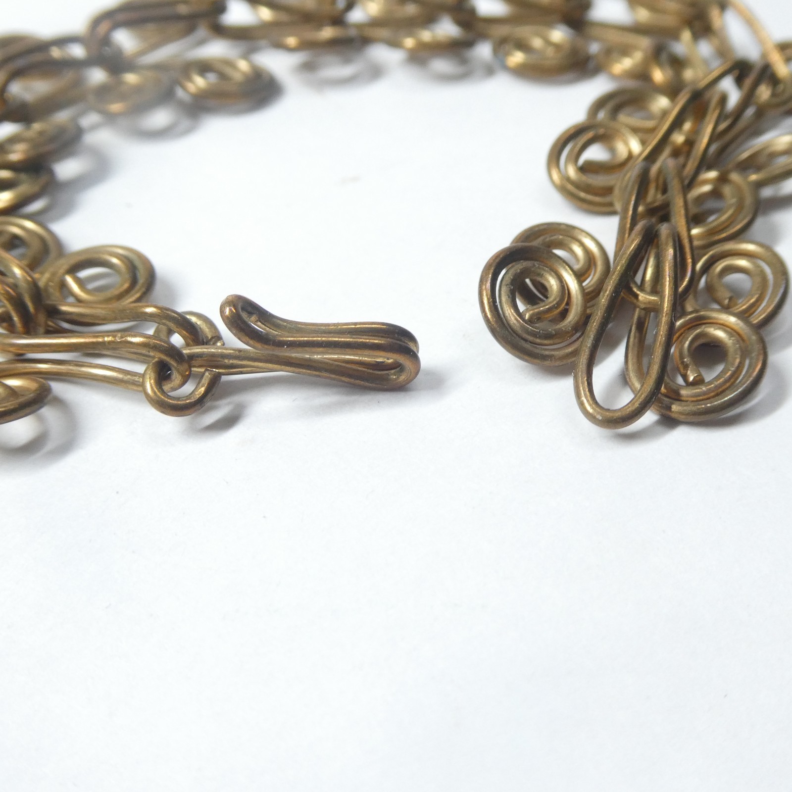 Brass Wire Scroll Statement Bracelet Vintage Mode… - image 8