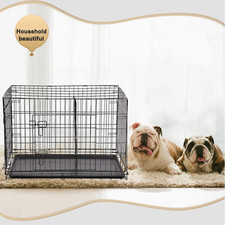 Folding Pet Kennel with Divider, Metal, Small, 30"