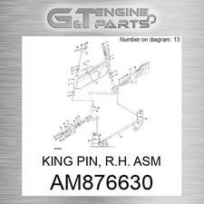 Am876630 King Pin, R.h. Asm Fits John Deere (surplus Open Box)