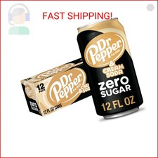 DR PEPPER and Cream Soda Zero Sugar, 12 fl oz cans, 12 pack