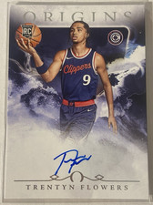Trentyn Flowers 2024-25 Panini Origins Autograph Rookie RC On Card Auto - Bulls
