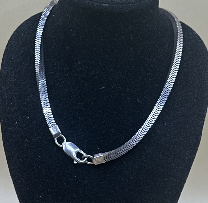 Solid Box Snake Link Sterling Silver Chain 16in (… - image 5