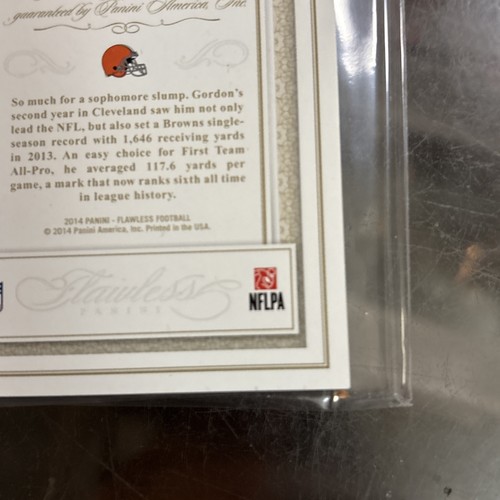2014 Panini Flawless Josh Gordon Authentic Game Worn Jersey 3/5 Fast S/H - Picture 10 of 11