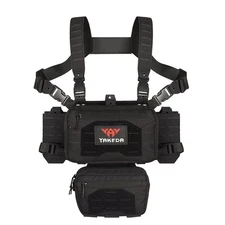 YAKEDA Tactical Chest Mini Rig Vest with Magazine Pouch Adjustable Detachable...