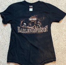 Harley Davidsons Women’s Algona, IA Tee Black Short Sleeve T-Shirt Size Medium