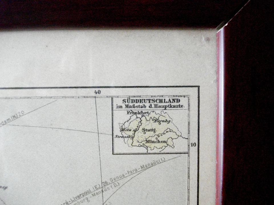 Antiguo mapa del Instituto Bibliográfico Sudamérica de Leipzig circa 1850-1880 Foto 4 de 4