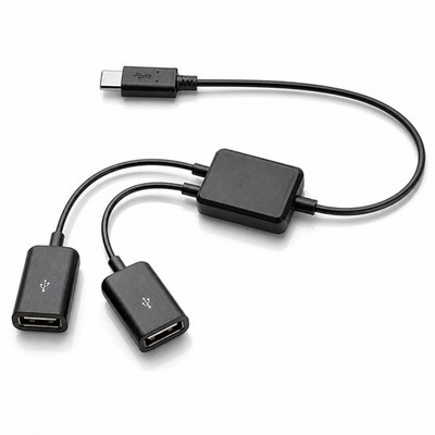 H67 USB C auf Dual USB Adapter, Splitter Kabel, USB C Stecker auf 2 USB Buchsen