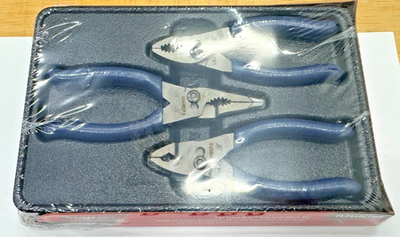 #ad SNAP ON PL344BCF MB POWER BLUE 3pc Talon Grip Slip Joint Plier Set NEW USA $155.43