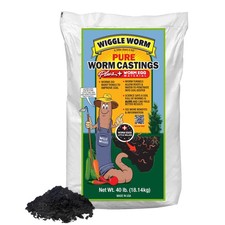 Wiggle Worm Pure Worm Castings Plus Egg Material, Fertilizer and Amendment, 40lb 1.00 per gallon