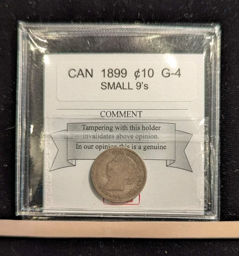 1899  Sm 9,  Coin Mart Graded Canadian,  10  Cent, **G-4**