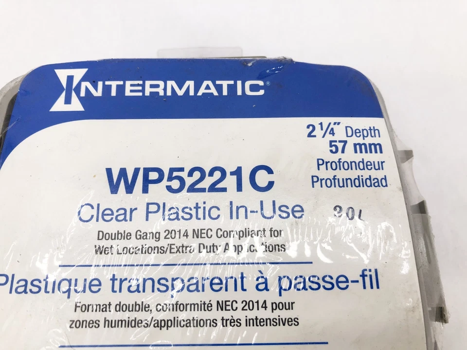 New Intermatic WP5221C Weatherproof Electrical Box 2-Gang Clear 2-1/4" Deep - Image 2 of 4