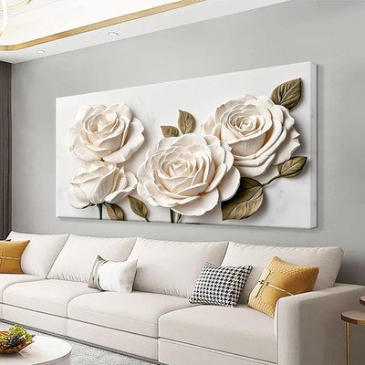 Modern Minimalist Floral Canvas Art for Home and Office 20''x40