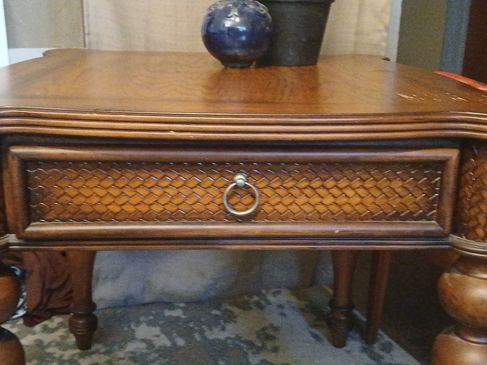 Ashley Furniture,  4-Piece Set, 3 End Tables And Round Glass Top Coffee Table - Image 2 of 4