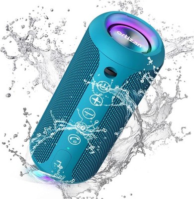 Ortizan Bluetooth Lautsprecher Musikbox 24W IPX7 TWS LED 360° Sound USB 30h Akku