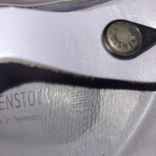 Birkenstock Gizeh Big Buckle Oiled Leather Blue Gray EU39 250 Women 8.5 Men 6 - Picture 2 of 8