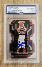 Corey Kispert Signed 2021-22 Prizm Card #275 RC Wizards NBA AUTO PSA