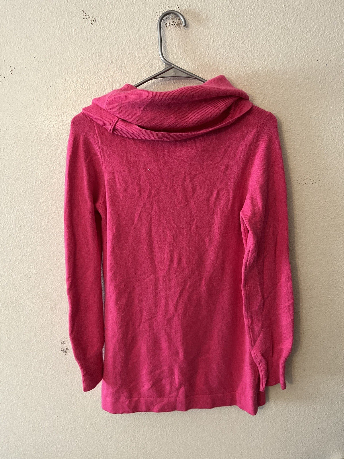 French Connection Pink Solid Cowl Neck Sweater sz… - image 3