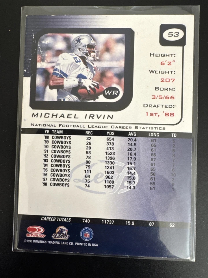 Micheal Irvin #53 On Card Auto  - Image 2 of 4
