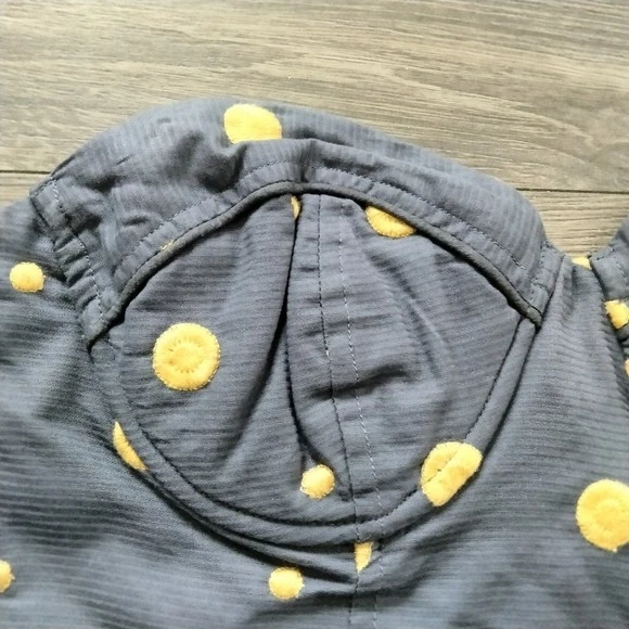 Vestido sem alças Floreat Anthropologie cinza e amarelo bolinhas tamanho 0 Smocked XS - Imagem 4 de 4