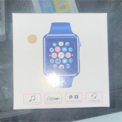 Blue Silicone Smart Watch for Android & iOS with Music Player & Notifications