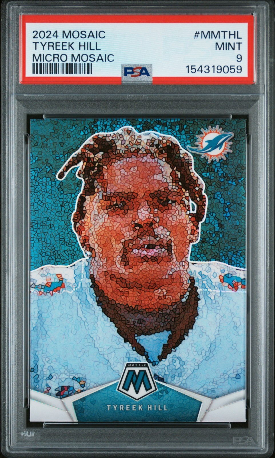 Tyreek Hill 2024 Panini Micro Mosaic #MM-THL PSA 9 Miami Dolphins Mint