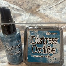 Tim Holtz Mermaid Lagoon Distress Oxide Ink Pad With Spray Bundle