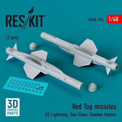 ResKit RS48-0374 - 1:48 Red Top missiles (2pcs) (EE Lightning, Sea Vixen, Hawker