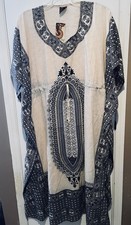 Kaftan Maxi Women OS Free Sz Mumu Dress African Dashiki Boho Retro Embellished