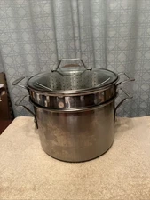 Calphalon 8Qt 8608MP Stainless Stock Pot With Lid, Strainer And Streamer Insert