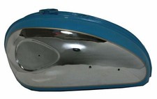 1960 Bsa C15 B40 Ss80 SS90 Blue Paint Chrome Plated Petrol Tank Reproduction ECs