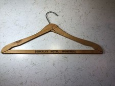 Vintage Wooden Hanger BERKELEY HOTEL MONTREAL CANADA Rare Find