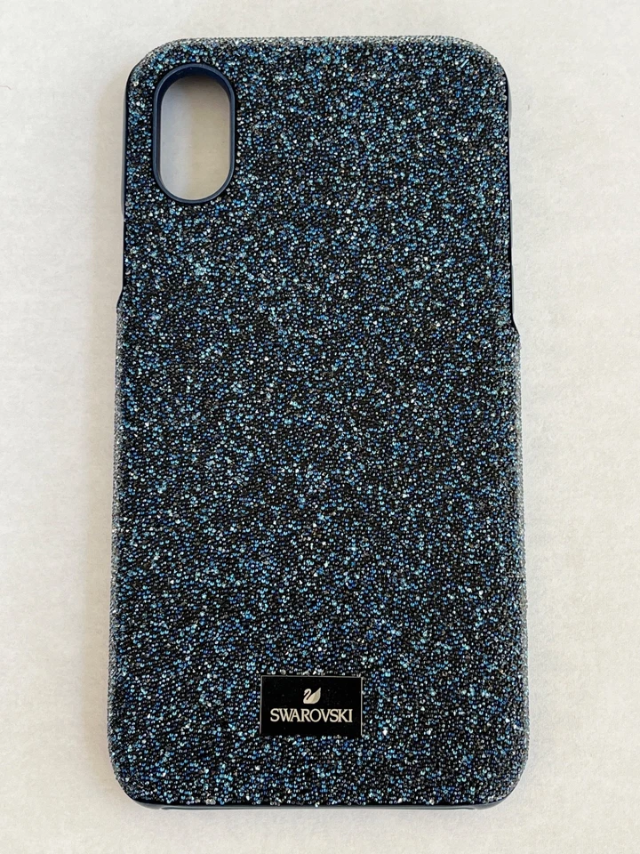 GENUINE Swarovski Case for  iPhone X / XS Blue Black Sparkly Crystals NEW in Box - Image 3 of 4