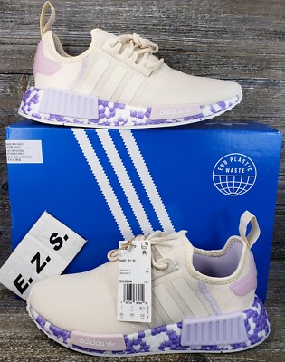 Adidas NMD_R1 Beige Purple Athletic Running Sneakers GW5694 Size 8.5 Women 