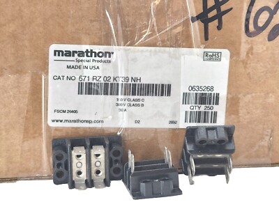 *Lot of 10* Marathon 671-RZ-02 KT39 NH Terminal Strip 2Poles 9/16 ...