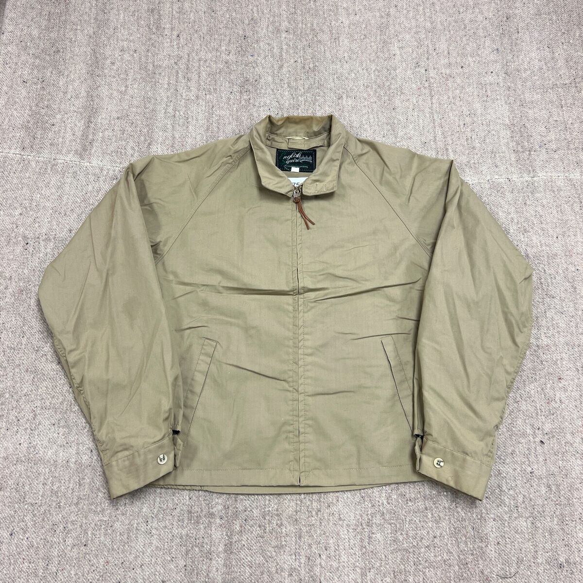 Vintage English Squire Harrington Jacket Mens Large Beige Vintage English Squire Harrington Jacket Mens Large Beige