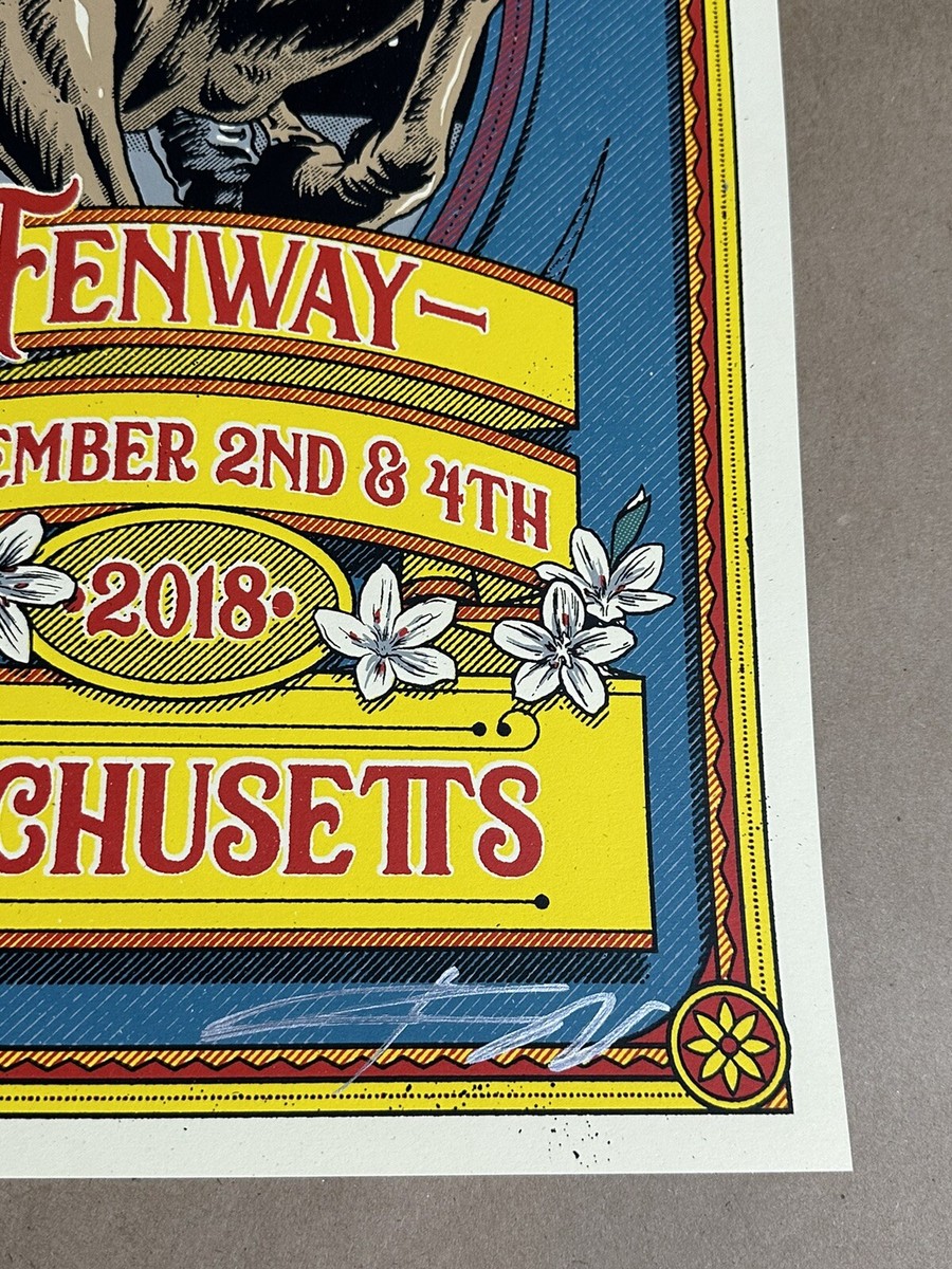 2018 Pearl Jam Fenway Park Boston Artist Signed Poster Ian