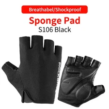Black Cycling Half Finger Gloves Shockproof Outdoor Bicycle Bike Short Gloves US