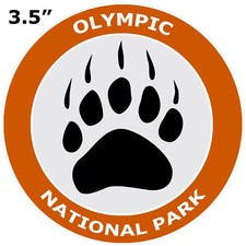 Olympic National Park - Bear Claw Logo - Car Truck Window Bumper Sticker Decal