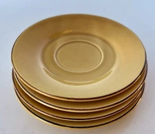 Pierre Deux Le Poet Laval salad/desert plates (4) France Orange Yellow